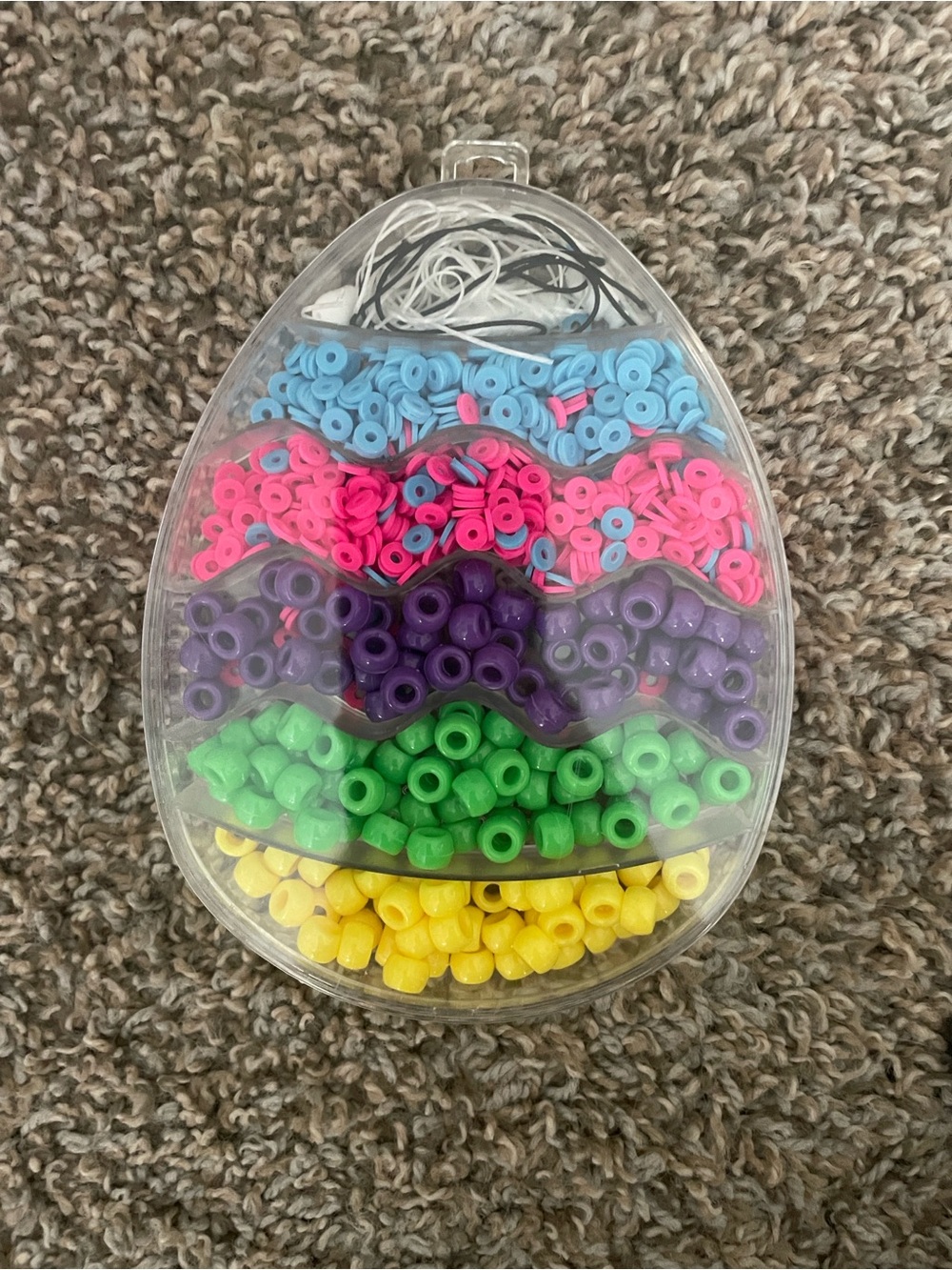 Kids Bead Set - Multicolor Egg-Shaped Storage Case
